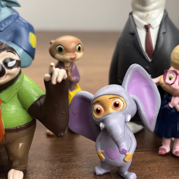Disney ZOOTOPIA Animals Dolls Toy PVC Figures Cake Toppers SET 10 Fox Sloth Bear - Picture 15 of 16